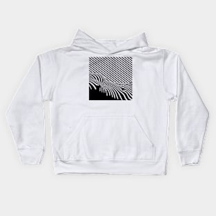 Modern Art Stripes (black) Kids Hoodie